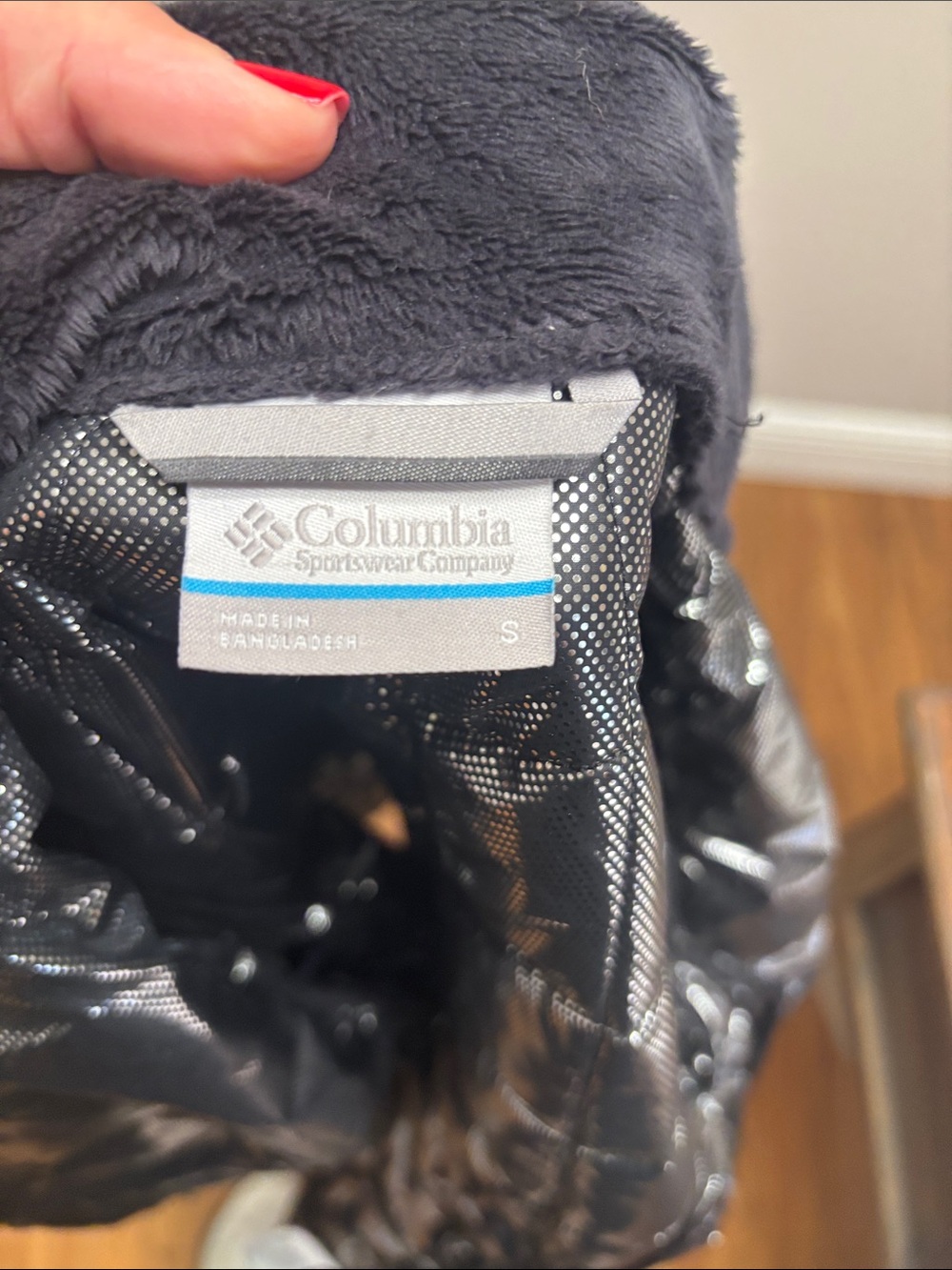 Columbia Black Jacket with Silver Lining